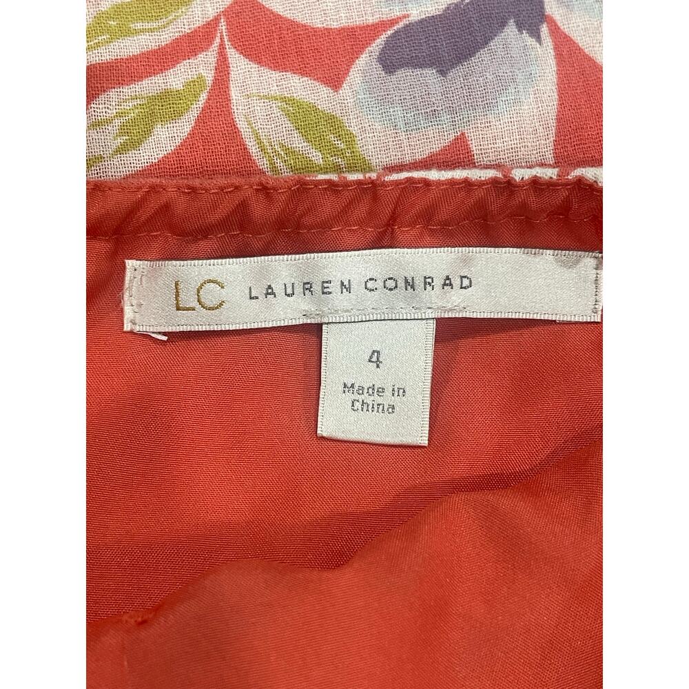 Lauren Conrad Orange Floral Mini Sundress Size 4 - Picture 10 of 10